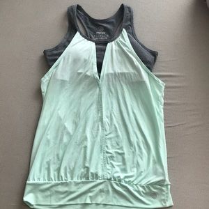 Athletic top with built in padded sports bra